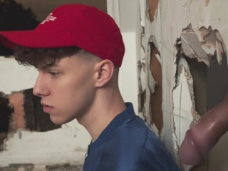 Delivery boy tied up and fucked by masked guy in abandoned house