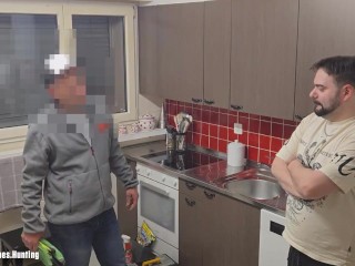 I Convince This Handsome Straight Married Plumber to Try His First Blowjob by a Man and He Let's Me